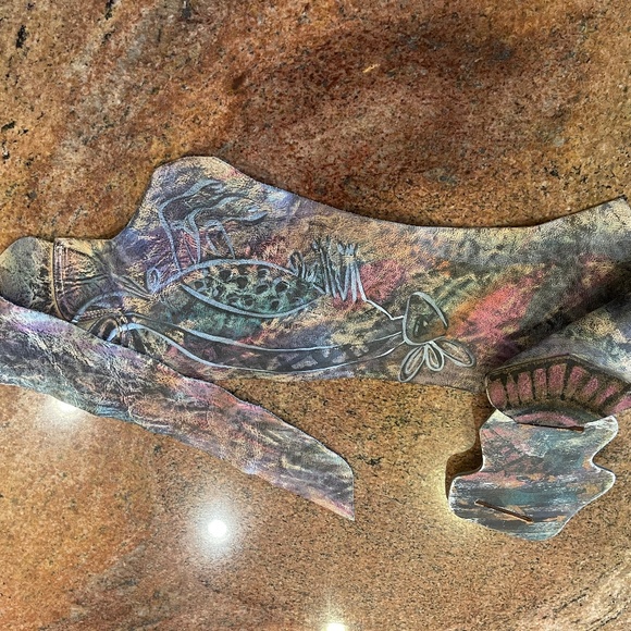 Jane Yoo Handpainted, handmade Wide Genuine Leather Wrap Belt - Picture 7 of 10